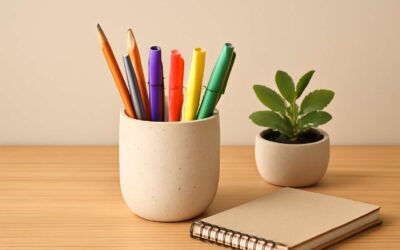 Upgrade Your Desk with a Stylish stationery container for chic organization.
